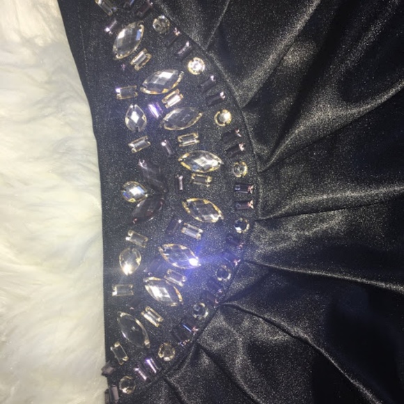 BCX Black Solid Satin Formal  Dress - Picture 8 of 8